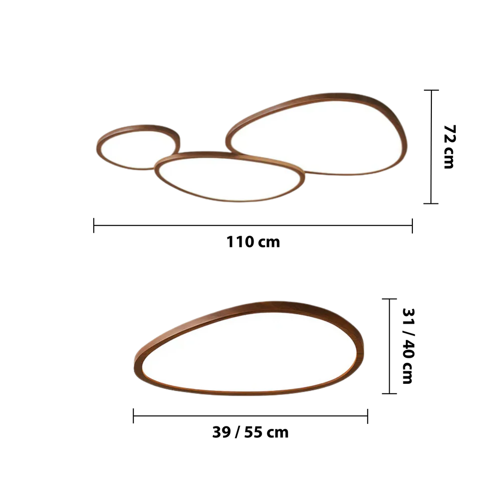 Ultra-flat ceiling light with wood look