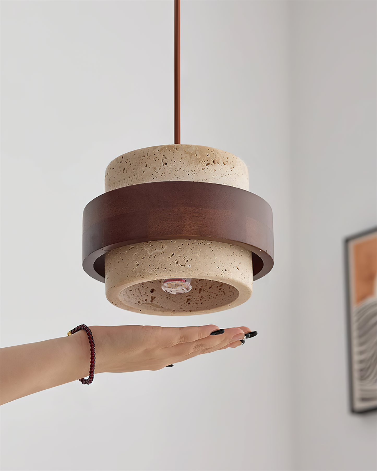 Rustic Stone Pendant Light