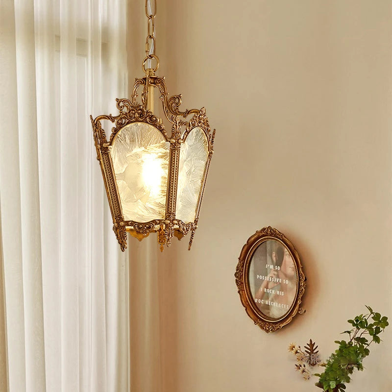 Retro copper pendant light