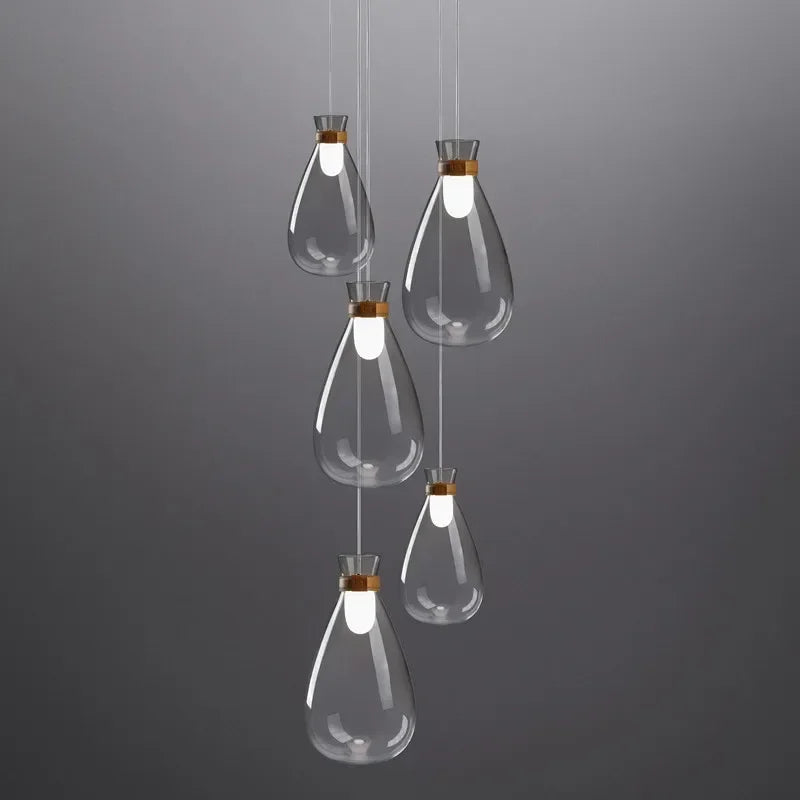 Minimalist glass pendant lamp