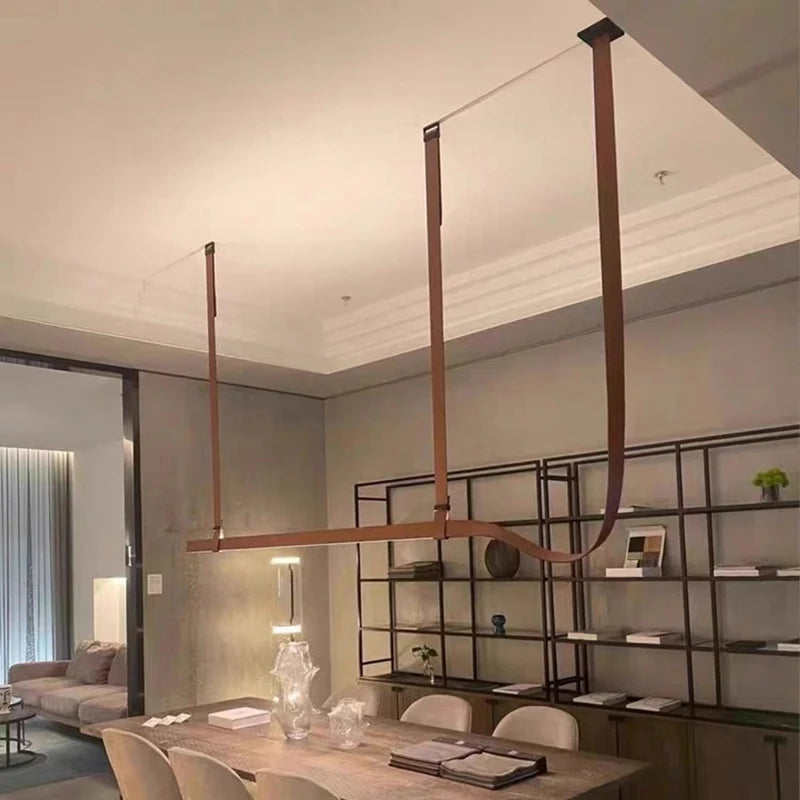 Luxury leather pendant lamp