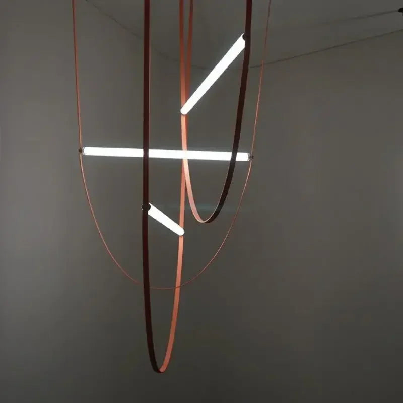LED leather pendant light
