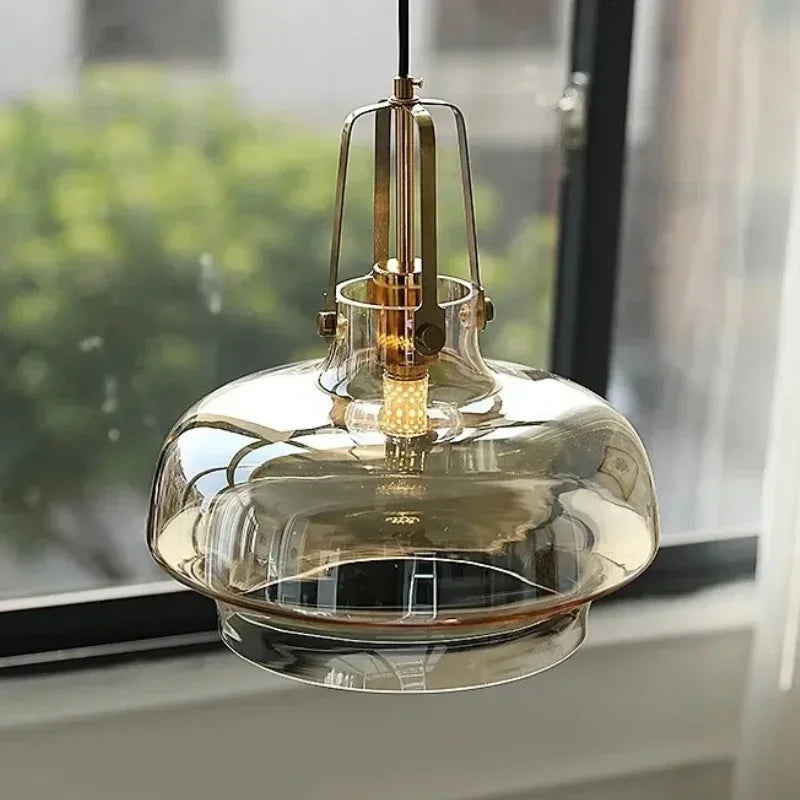 Silver glass pendant light