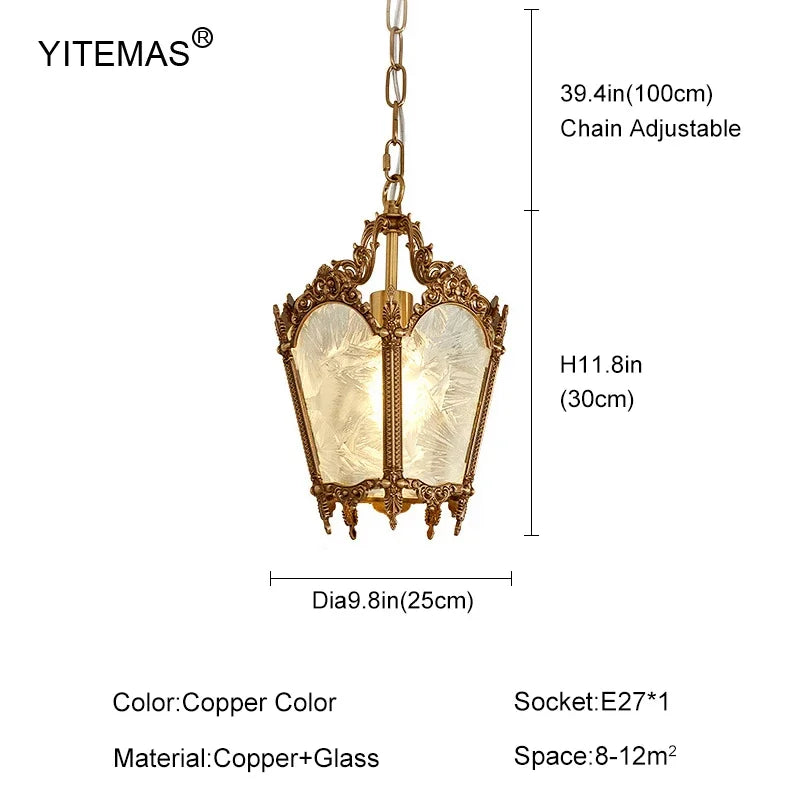 Retro copper pendant light