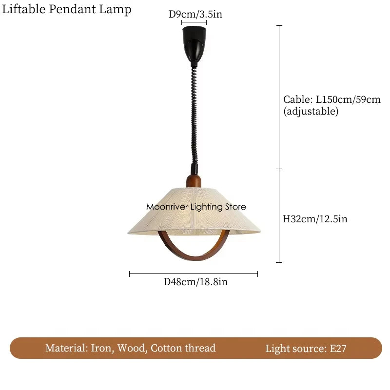 Wood Glass Ceiling Lamp