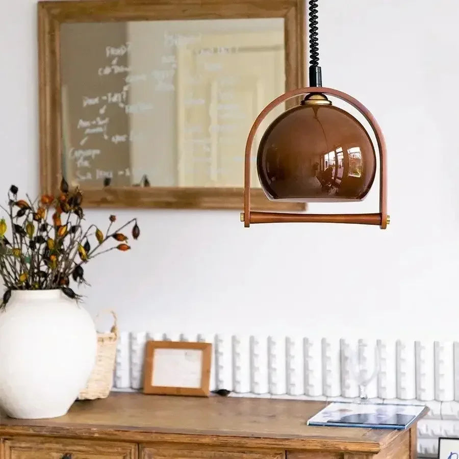 Wood glass Pendant Lamp