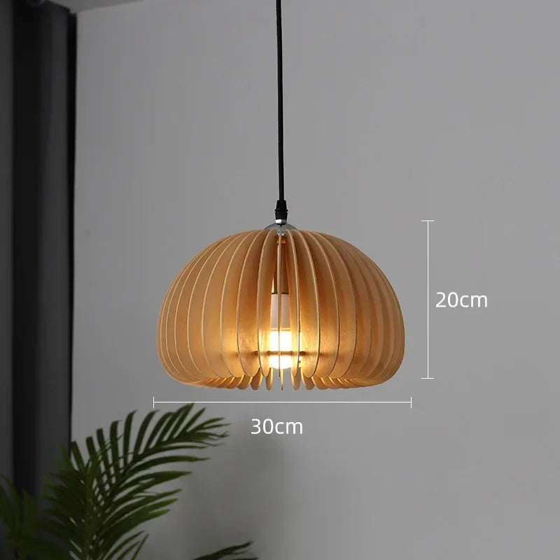 Wooden LED pendant light