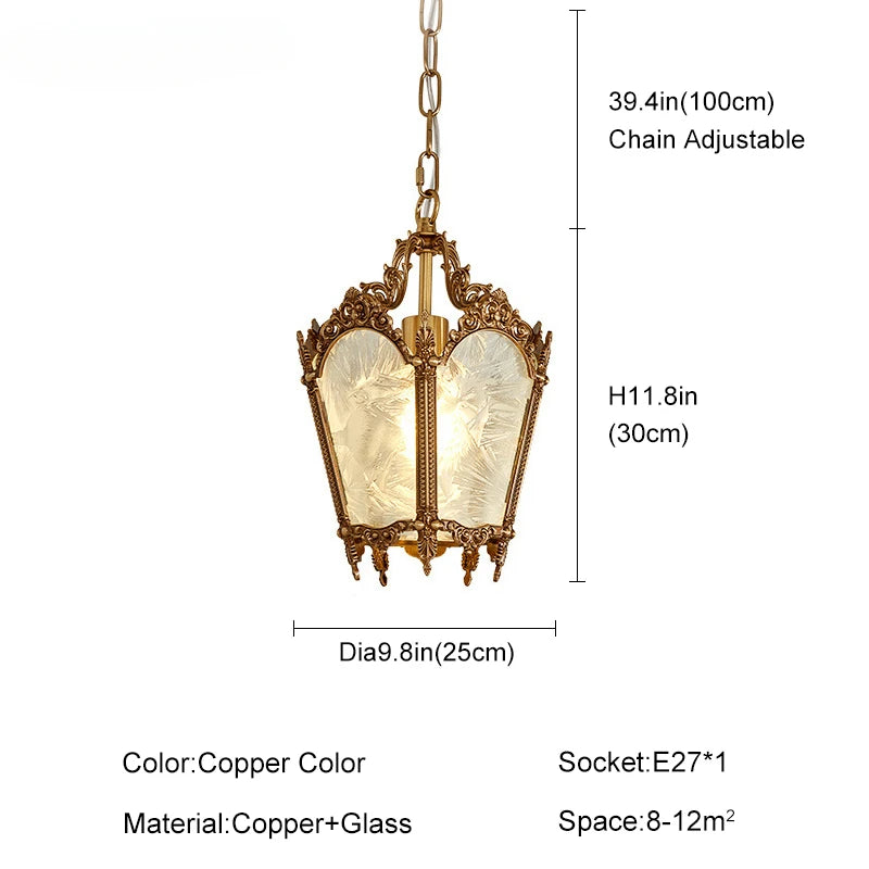 Retro copper pendant light