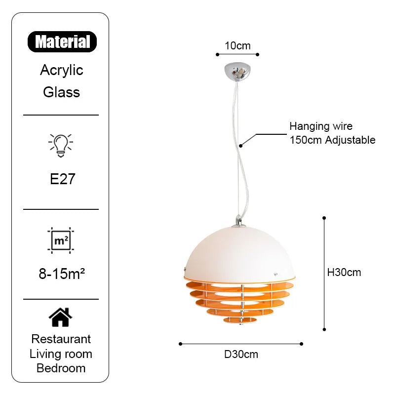 Orange Glass Pendant Light
