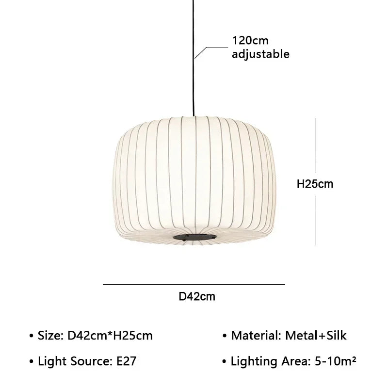 Japanese Silk Pendant Lamp