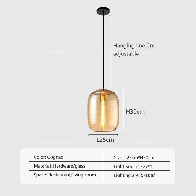 Postmodern glass pendant lamp
