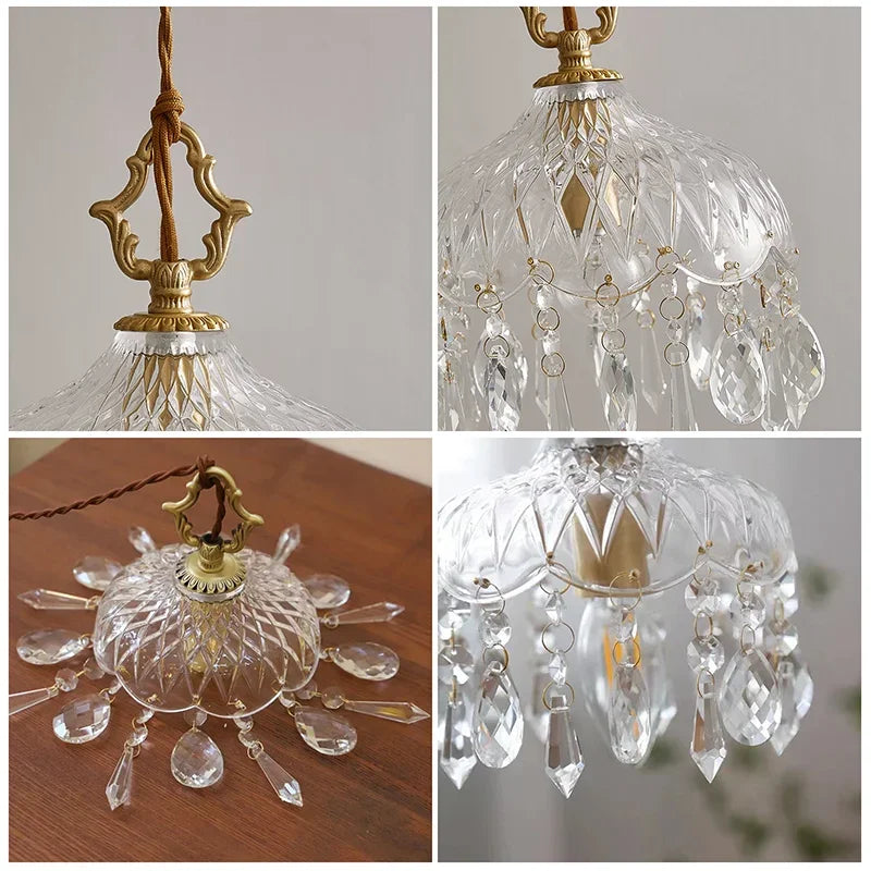 Crystal glass pendant light