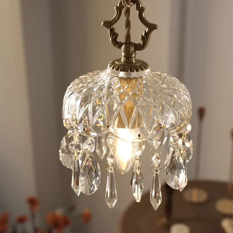 Crystal glass pendant light