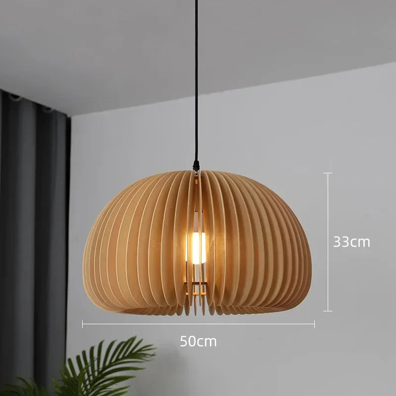 Wooden LED pendant light