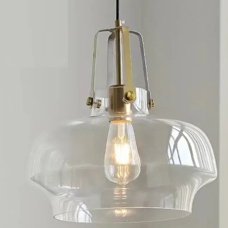 Silver glass pendant light