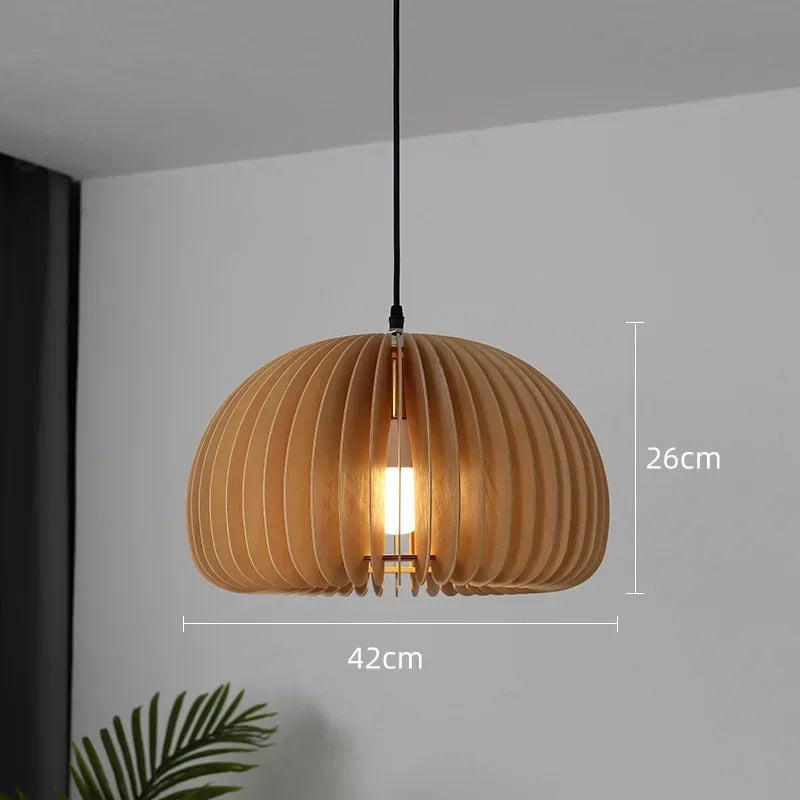 Wooden LED pendant light