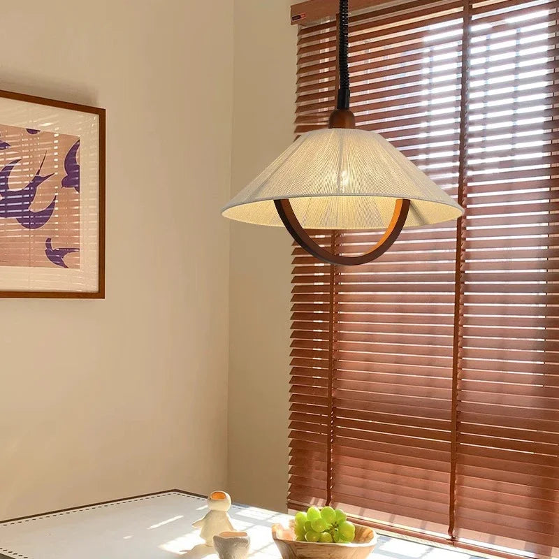 Wood Glass Ceiling Lamp