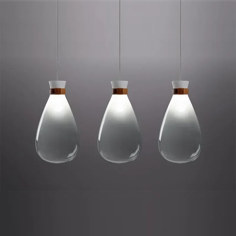 Minimalist glass pendant lamp