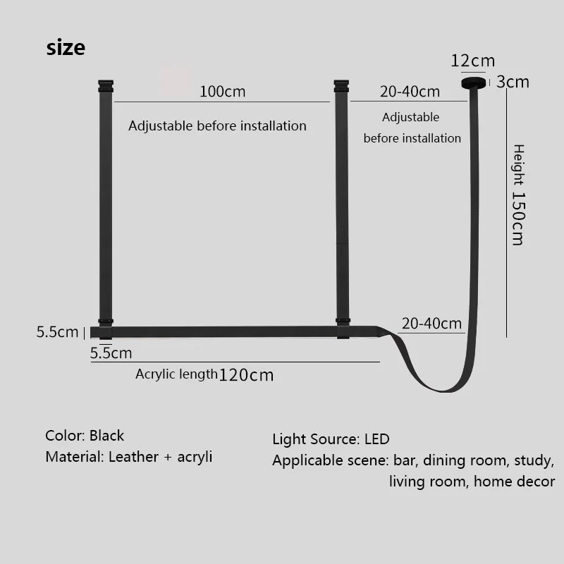 Luxury leather pendant lamp