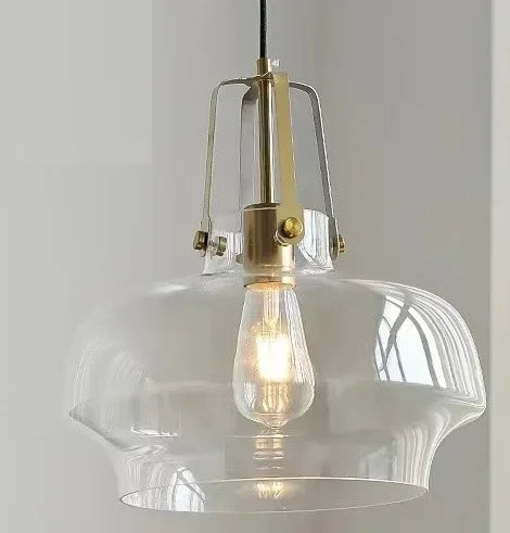 Silver glass pendant light