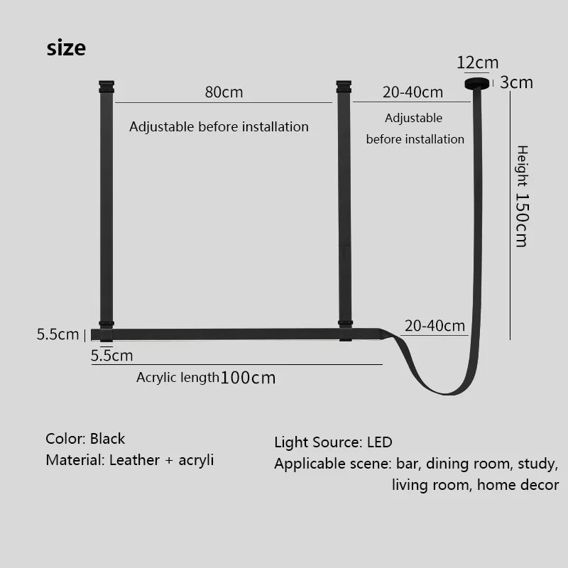 Luxury leather pendant lamp