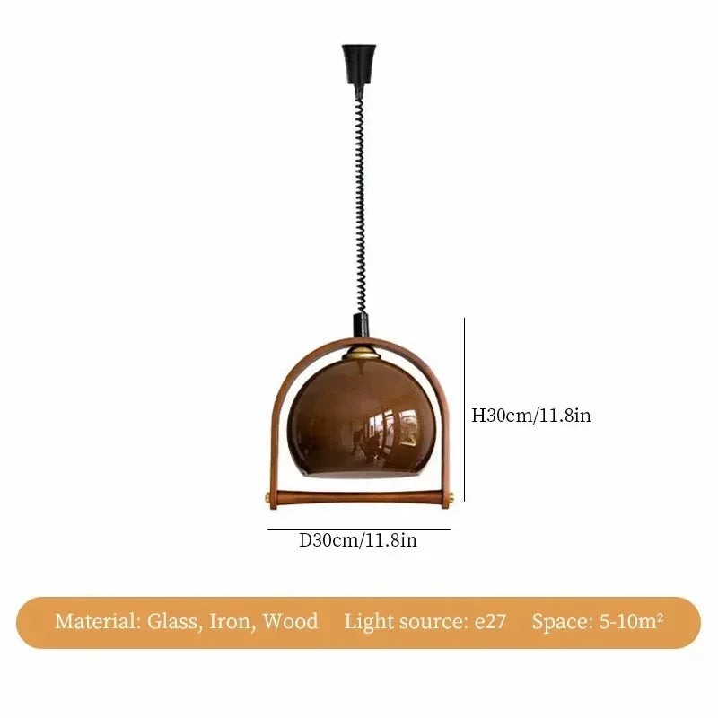 Wood glass Pendant Lamp