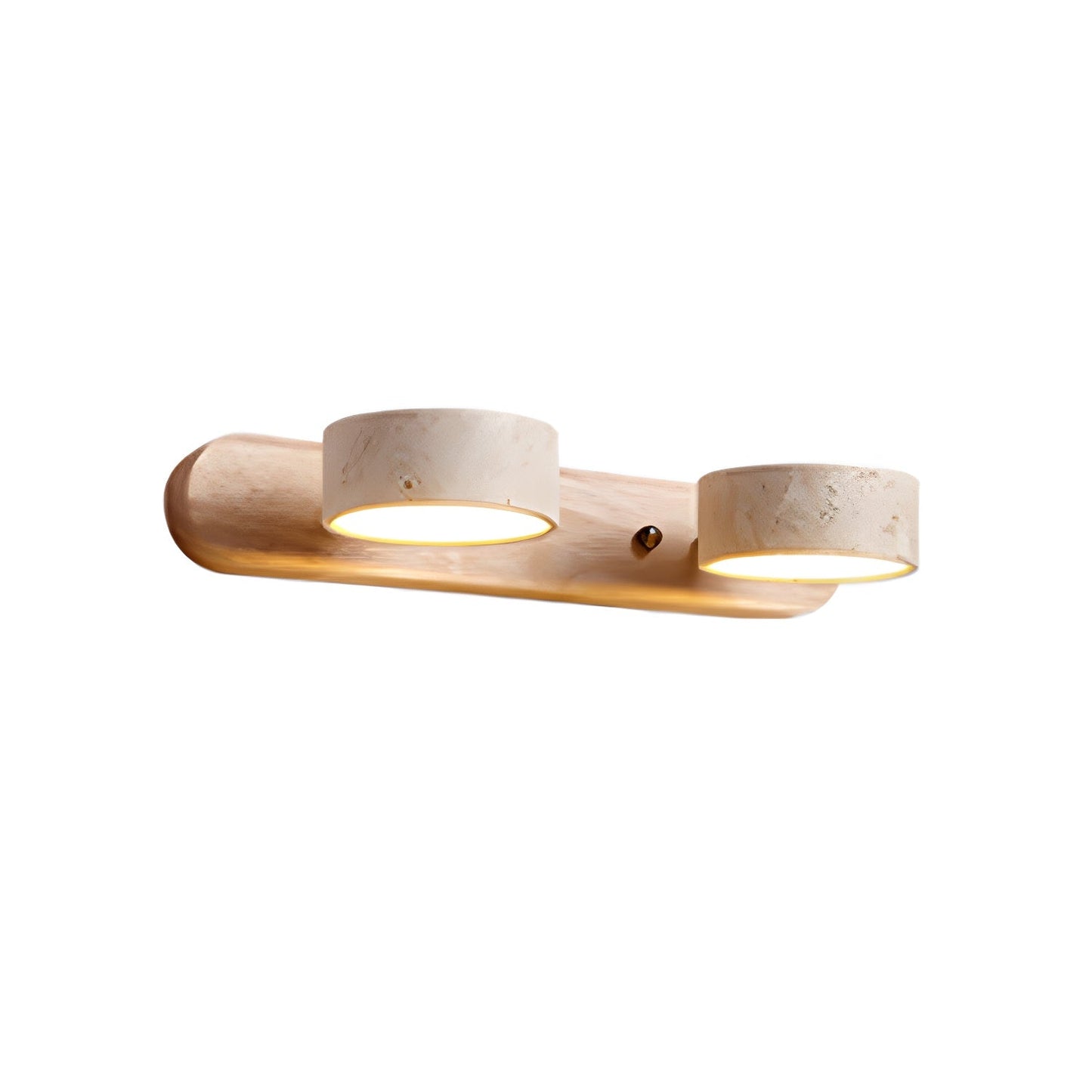 Wood and travertine wall light