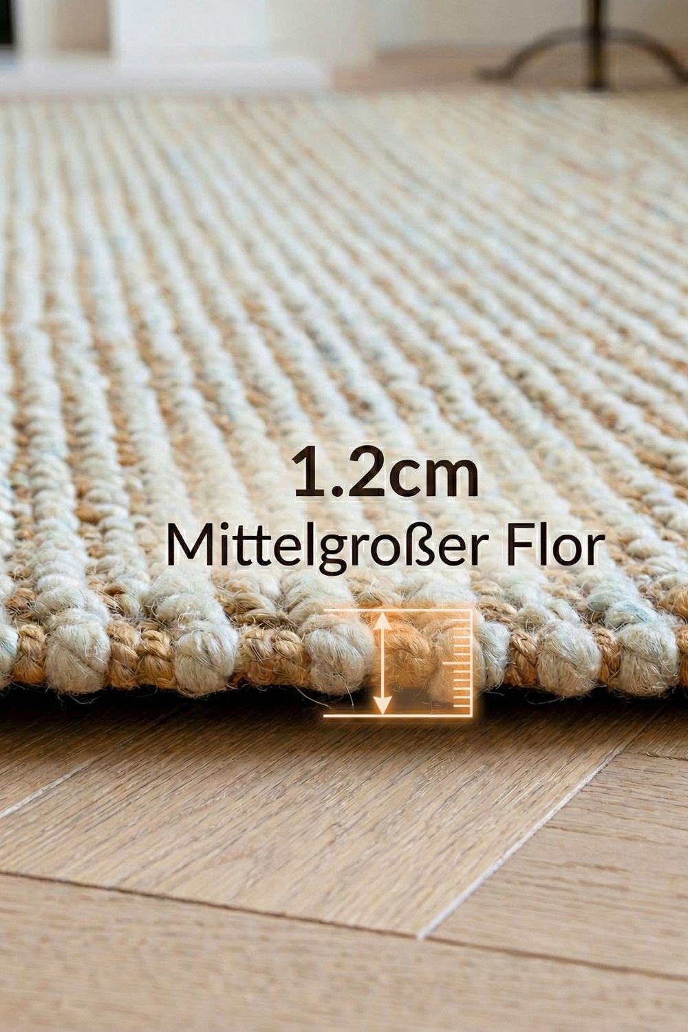 Beige wool-jute rug