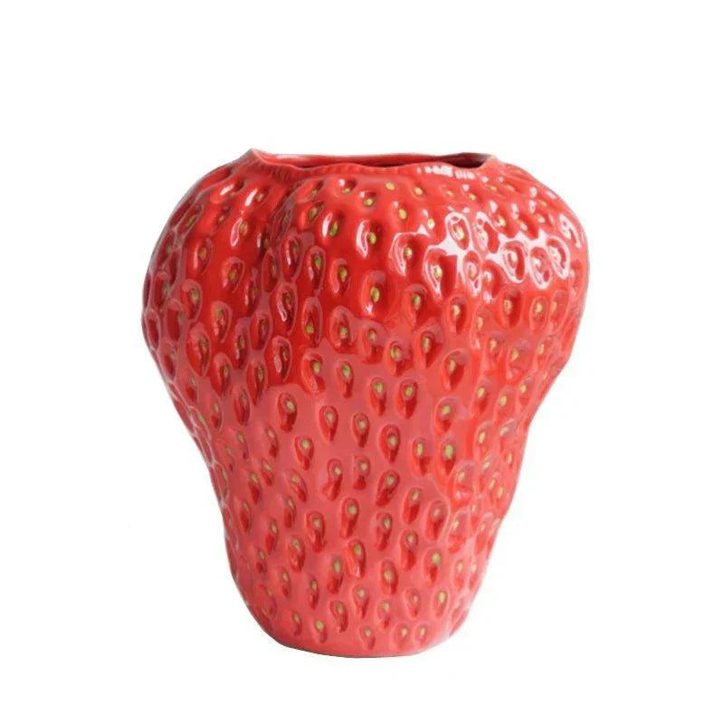 Strawberry Decorative Vase Made of Ceramic
