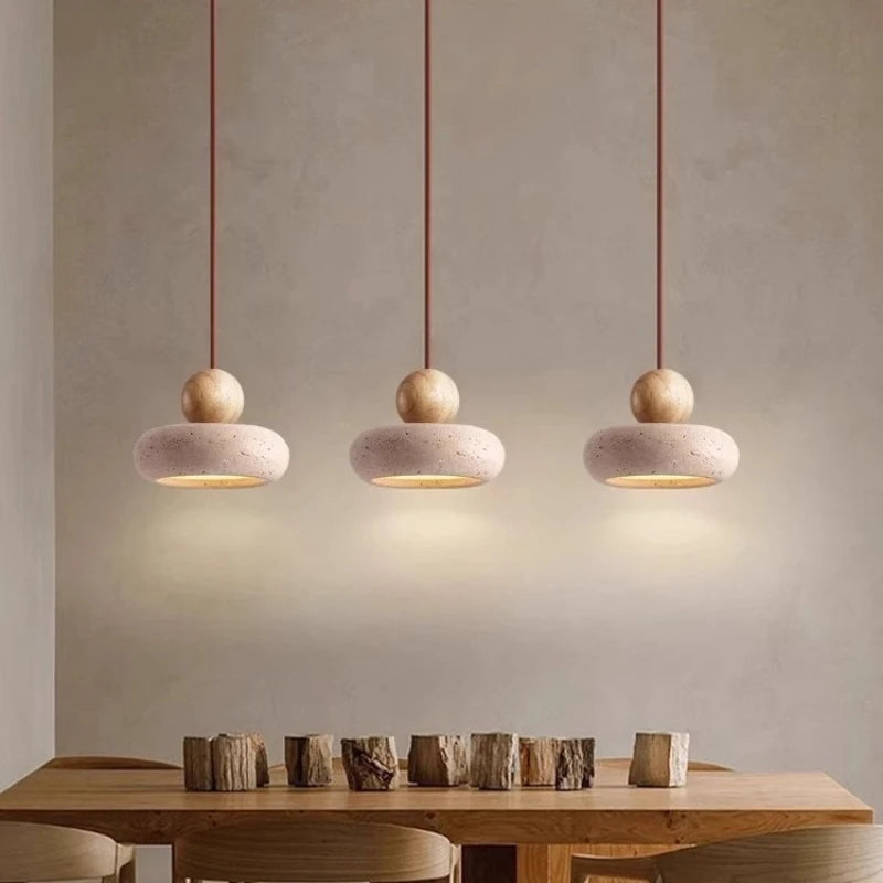 Velora Japandi Travertine Pendant Light