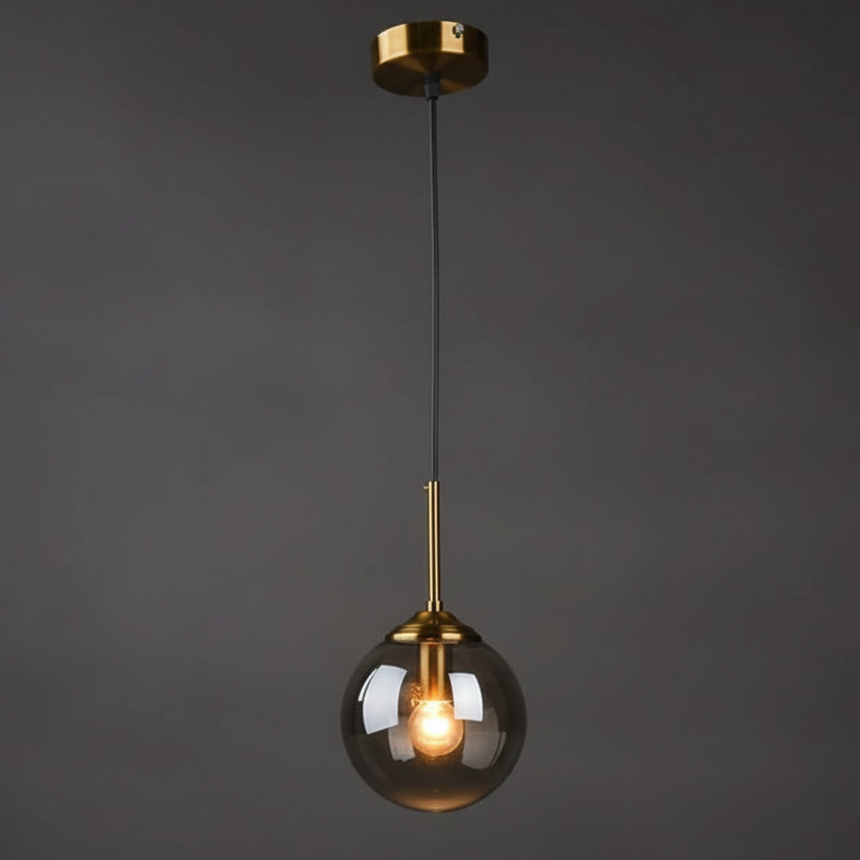 Orbelle Art Deco Brass Glass Globe Pendant Light