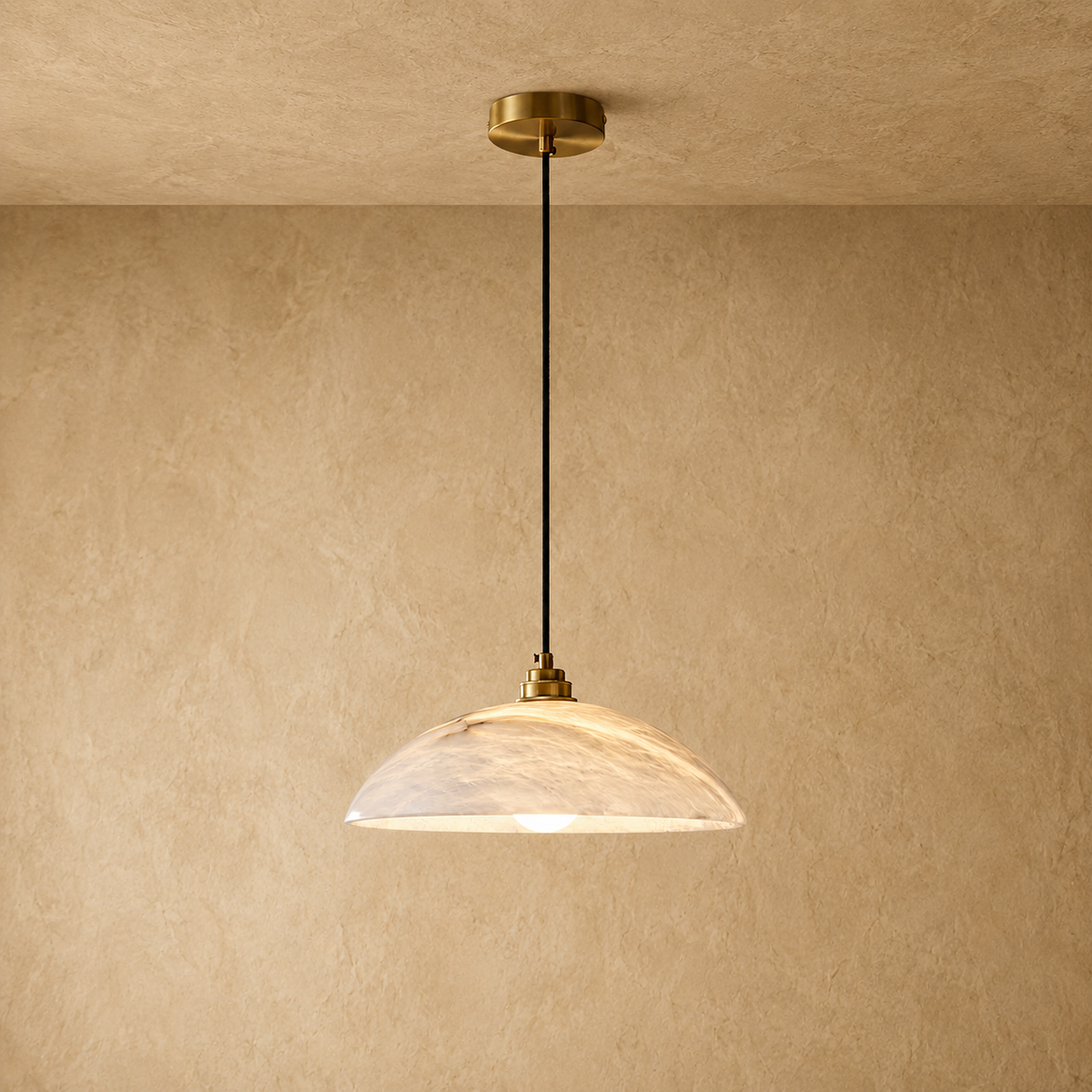 Alabaster Dome Pendant Light