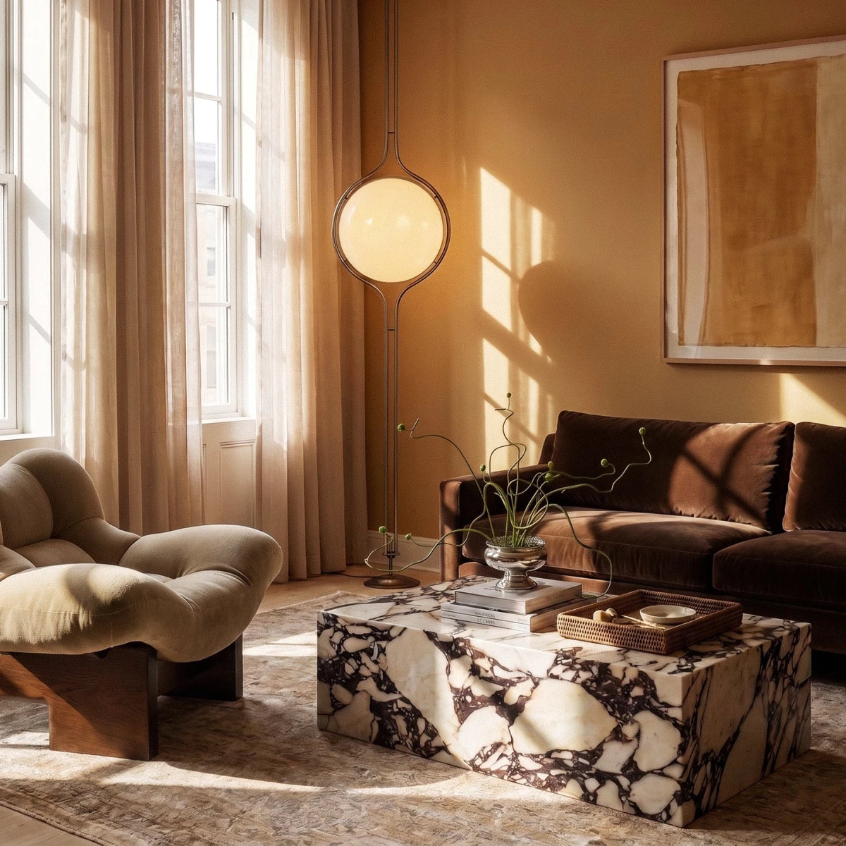 Pelvaro Mid-Century Metal Floor-to-Ceiling Lamp