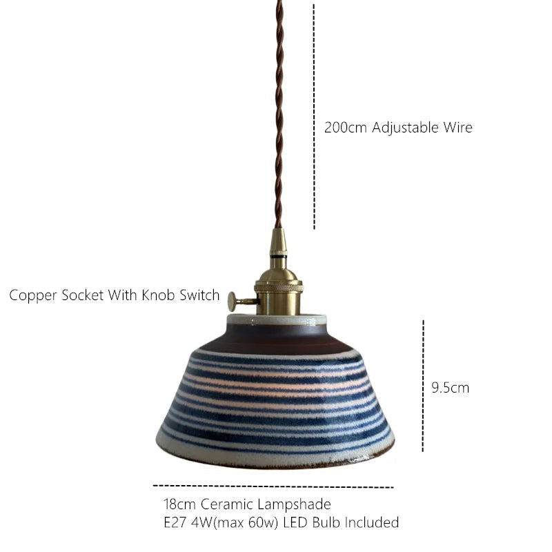 Tessaly Rustic Ceramic Pendant Light
