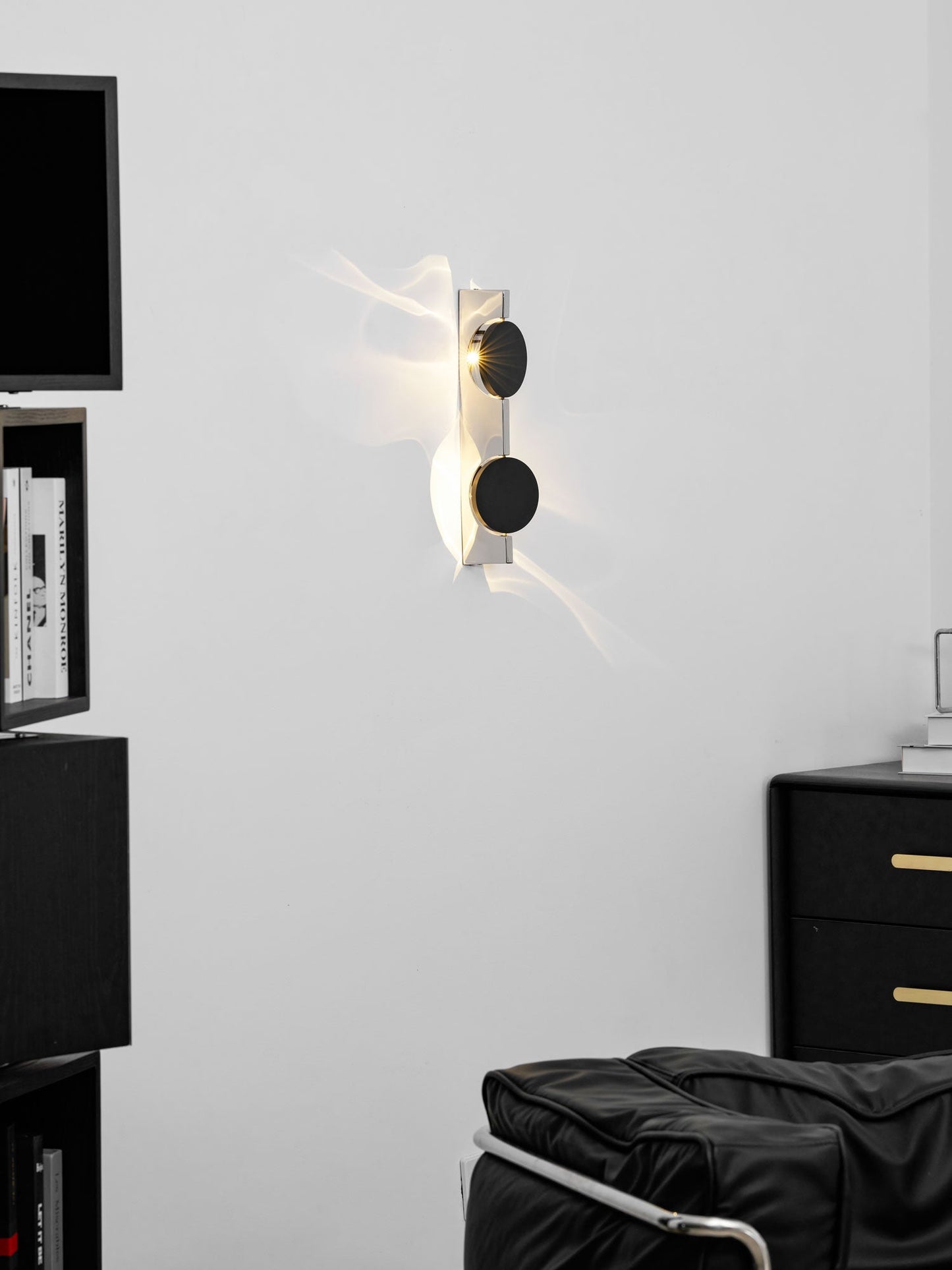 Mirrored Disc Sculptural Wall Light