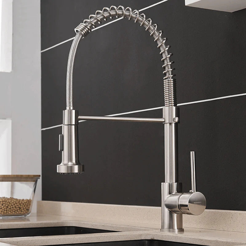 Modern Kitchen Faucet with Pull-Down Spring Sprayer