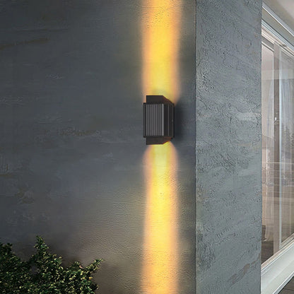 Ray Modern Round/Rectangular Metal/ Outdoor Wall Lamp, Black
