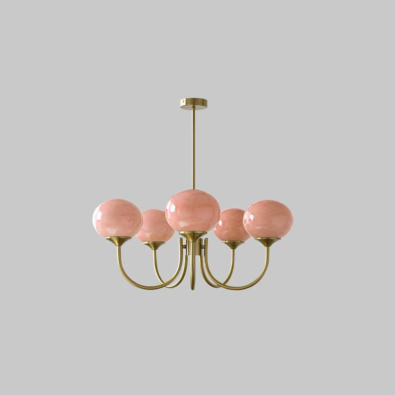 Pink Bubble Glass Chandelier