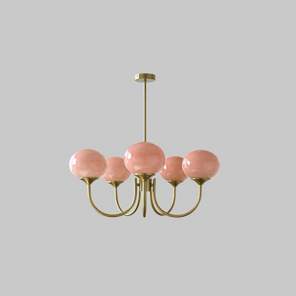 Pink Bubble Glass Chandelier
