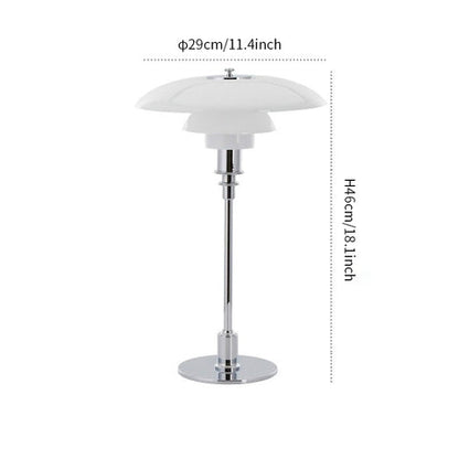 Danish metal table lamp in a disc shape