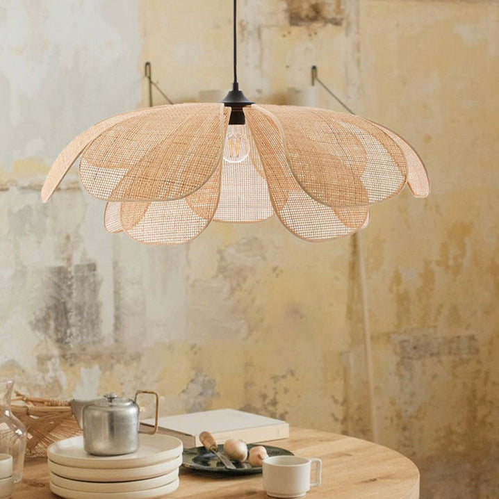 Rattan Petal Ceiling Light