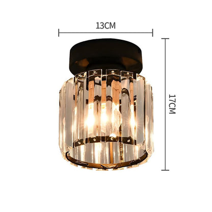 Glass Ceiling Light with Striped Shade