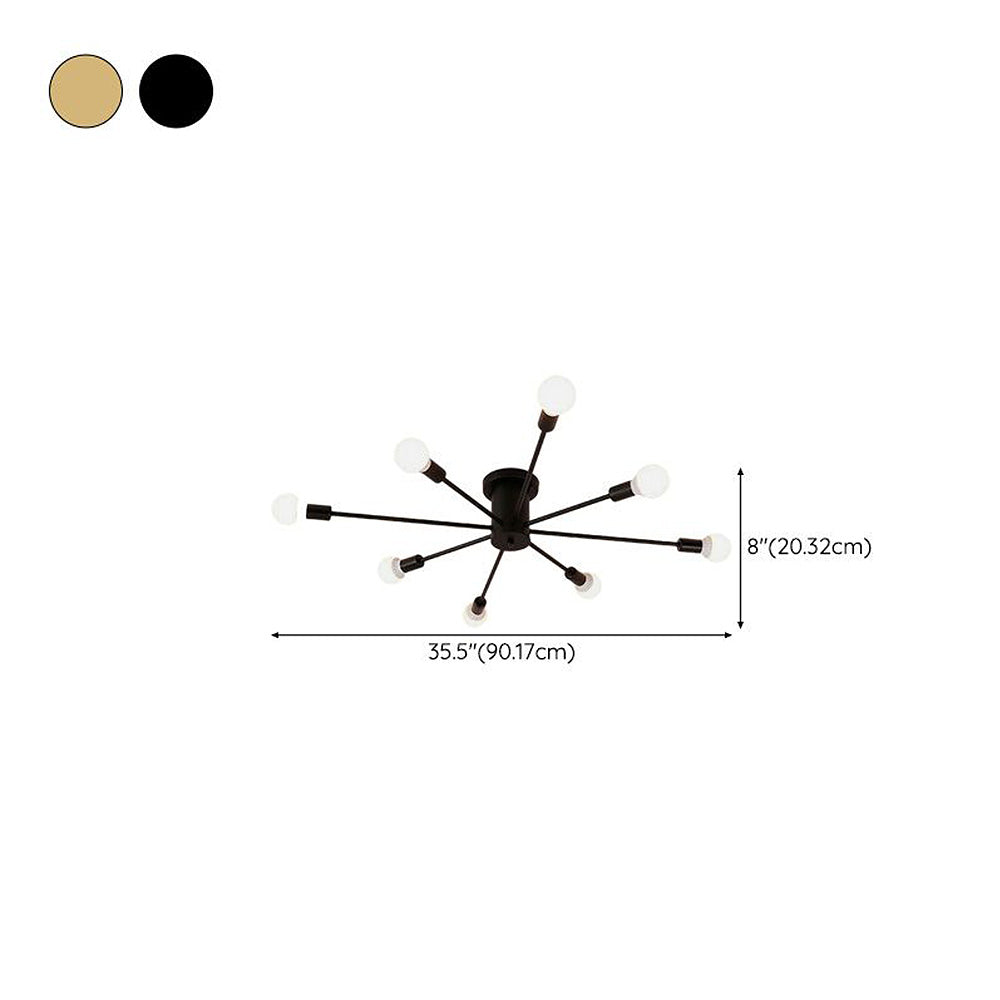 Gold Iron Bedroom Chandelier