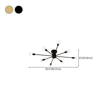 Gold Iron Bedroom Chandelier