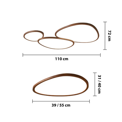 Ultra-flat ceiling light with wood look