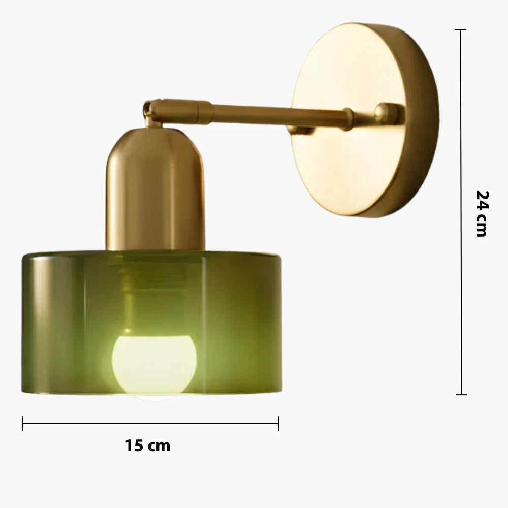 Colorful glass wall light in Bauhaus style