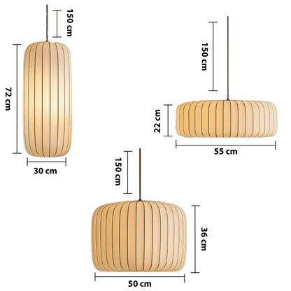 Elegant modern silk pendant lamp