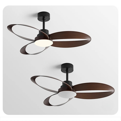 Modern LED Ceiling Fan with Wooden Blades
