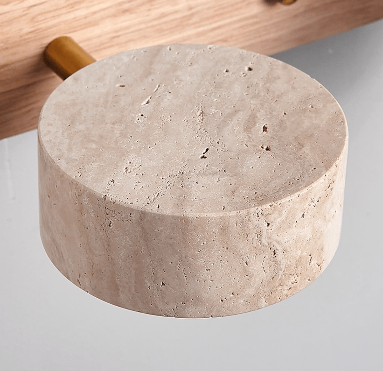 Wood and travertine wall light
