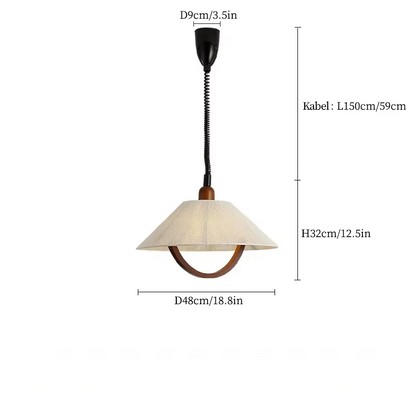 Wood Glass Ceiling Lamp